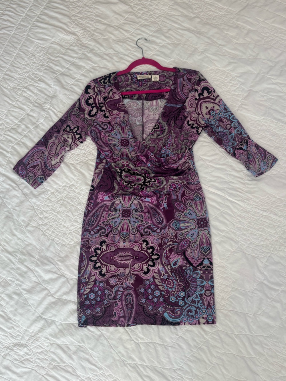Allison Brittney Purple Paisley Sheath Dress